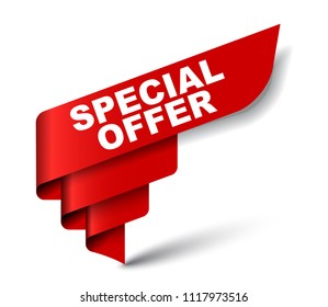 red vector banner special offer