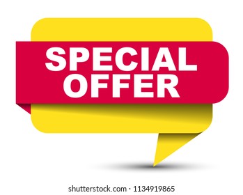 red vector banner special offer