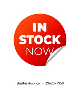 Red Vector Banner Sticker on white background. In Stock now