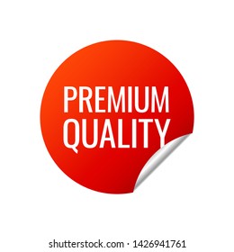 Red Vector Banner Sticker on white background, premium quality - Vector Illustration