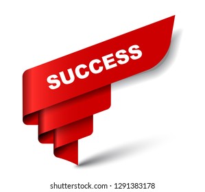 red vector banner success