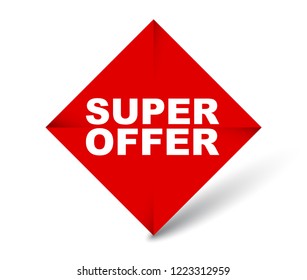 red vector banner super offer