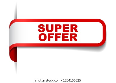 red vector banner super offer