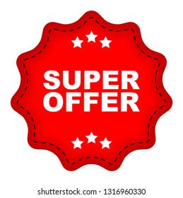 red vector banner super offer