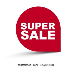 red vector banner super sale