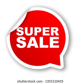 red vector banner super sale
