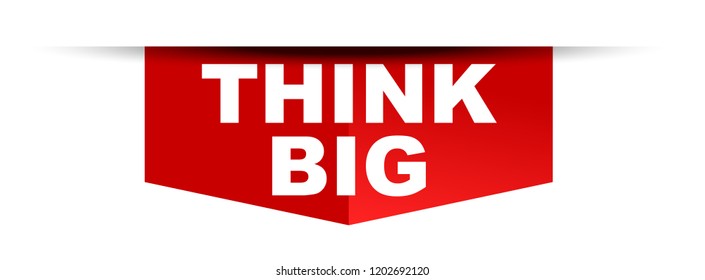 red vector banner think big