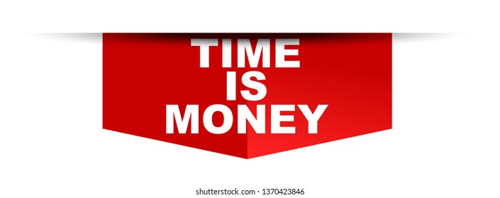 red vector banner time is money