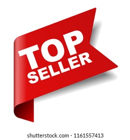 red vector banner top seller