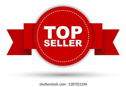 red vector banner top seller