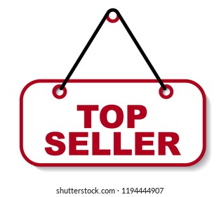 red vector banner top seller