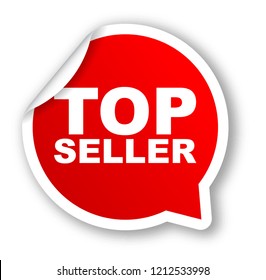 red vector banner top seller