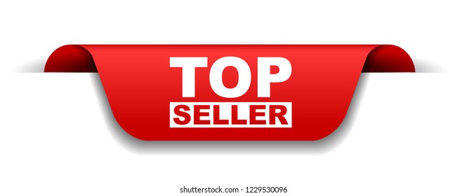 red vector banner top seller