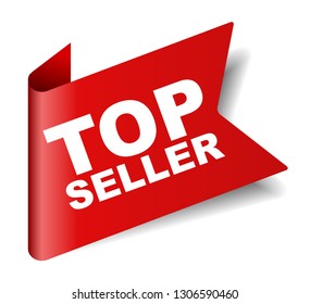 red vector banner top seller
