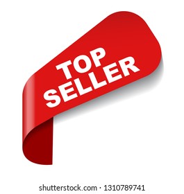 red vector banner top seller