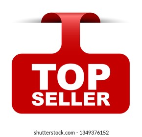 red vector banner top seller