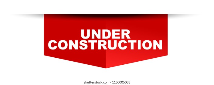 red vector banner under construction