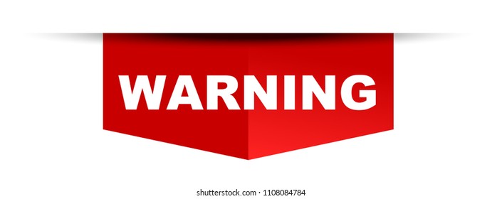 red vector banner warning
