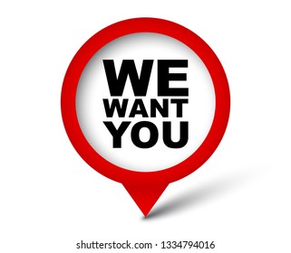 red vector banner we want you