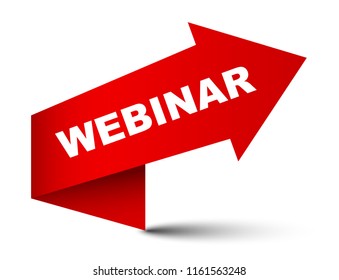 red vector banner webinar