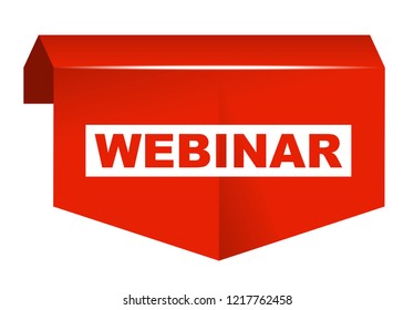 red vector banner webinar