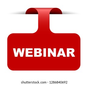 red vector banner webinar