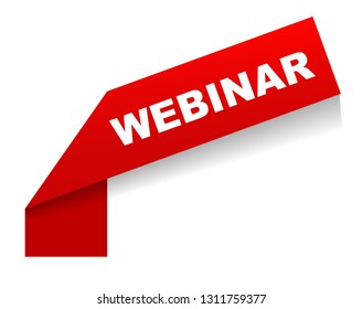 red vector banner webinar