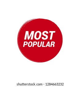 red vector banner with white text most popular.Designed for your web site design, logo, app, UI