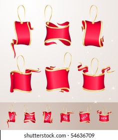 Red vector banners