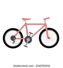 red vector bike on white background.