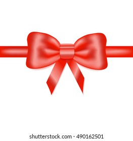 Red vector bow isolated on white background