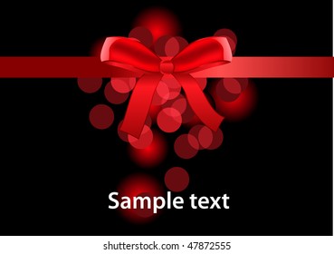 Red vector bow on black background
