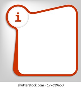 red vector box for entering text with info sign