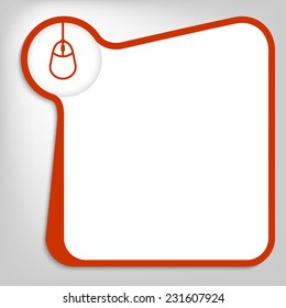 red vector box for entering text with mouse icon