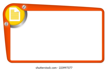 red vector box for text with document icon