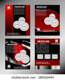 Red vector brochure / booklet cover design templates collection 