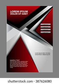 Red Vector brochure, flyer, magazine cover & poster template
