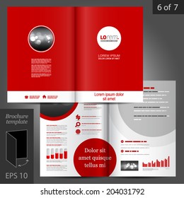 Red Vector Brochure Template Design With Round Element