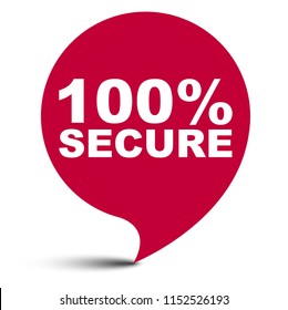 red vector bubble banner 100% secure