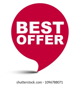 red vector bubble banner best offer