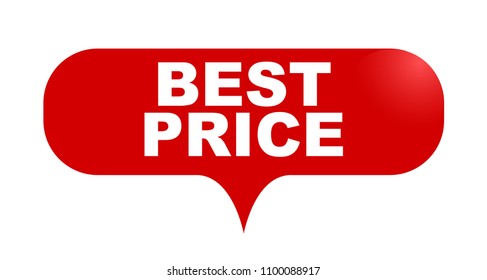 red vector bubble banner best price