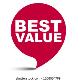 red vector bubble banner best value