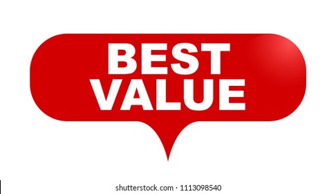 red vector bubble banner best value