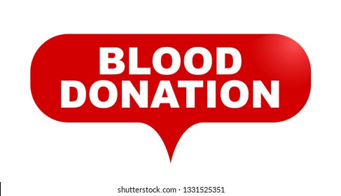 red vector bubble banner blood donation