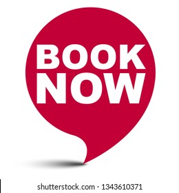 red vector bubble banner book now