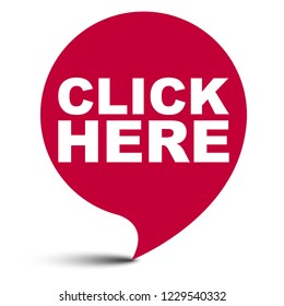 red vector bubble banner click here