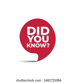 red vector bubble banner did you know