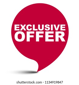 red vector bubble banner exclusive offer