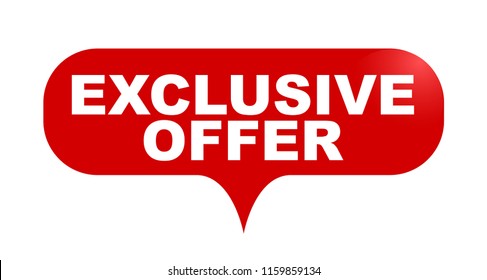 Red Vector Bubble Banner Exclusive Offer