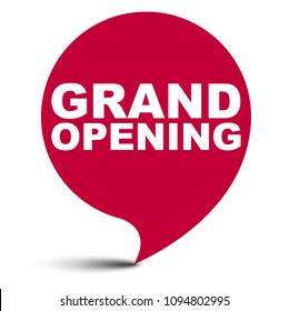 red vector bubble banner grand opening